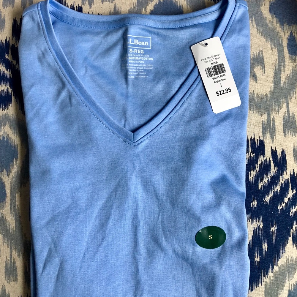 L.L.Bean short sleeved shirt in bright blue